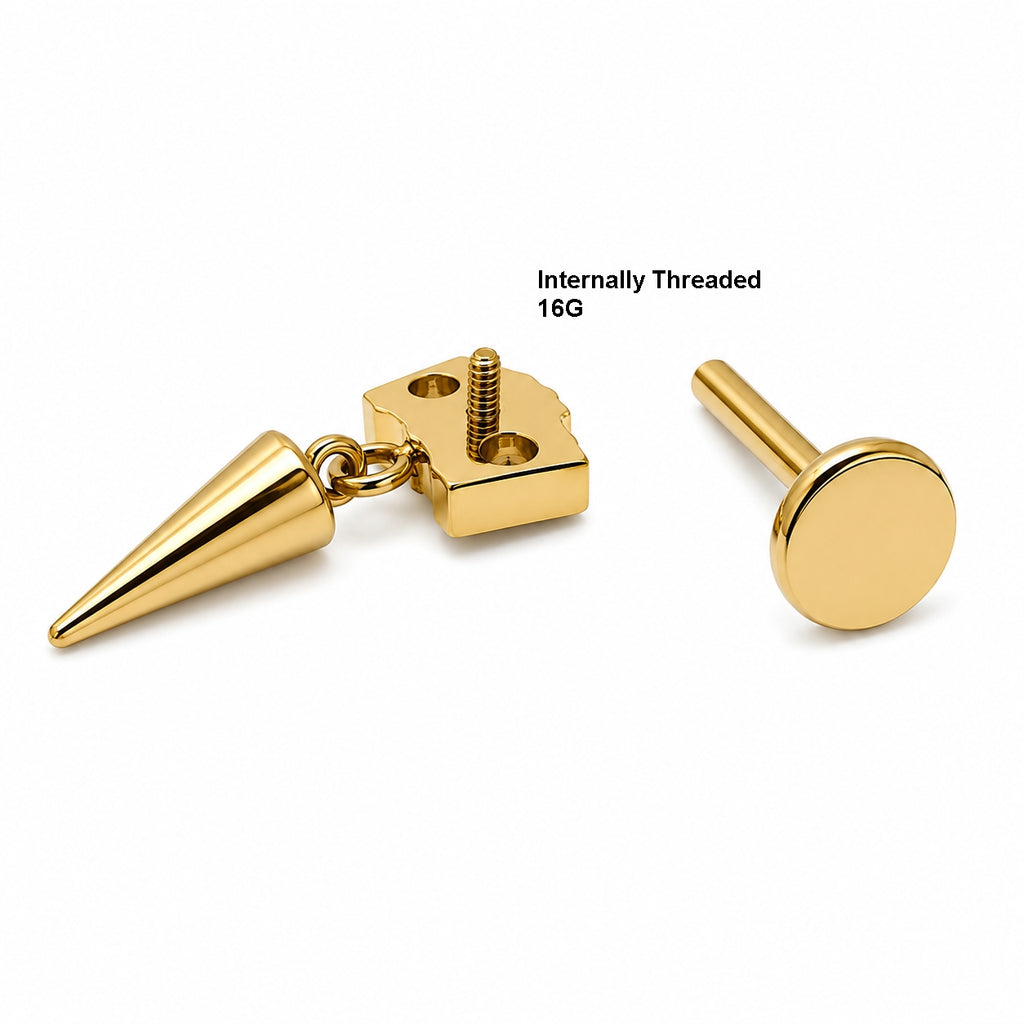 Titanium Spike Dangle Stud – Geometric Crystal Edition