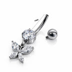 Titanium Butterfly Dangle Belly Bar