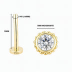 18K Gold Moissanite Floating Belly Piercing
