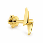 18K Gold Lightning Bolt Piercing Stud