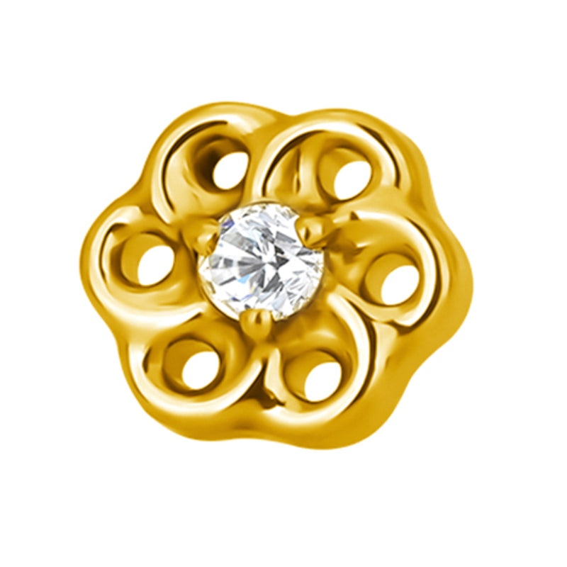 Titanium 16G (1.2mm) Internally Threaded Daisy Flower Stud