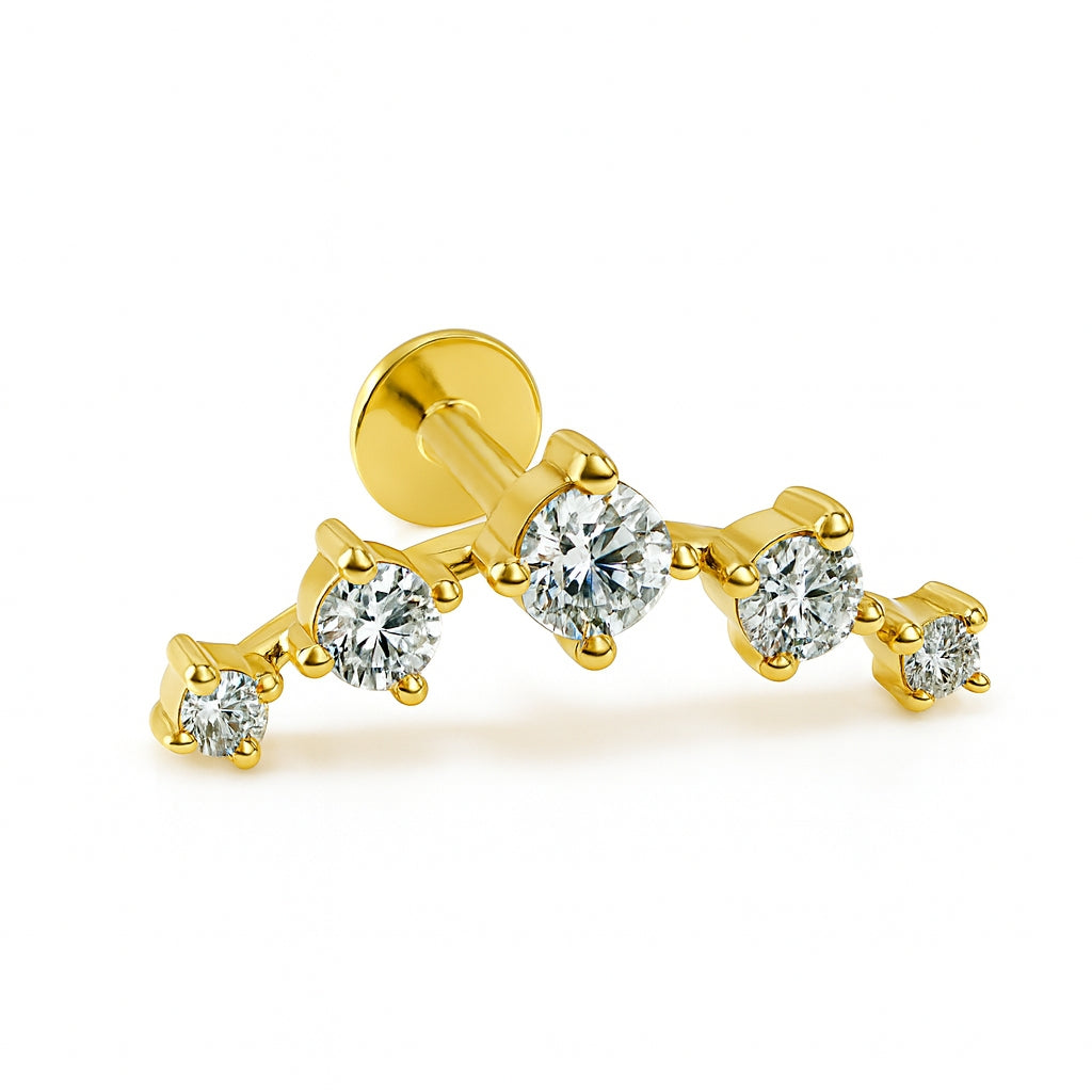 18K Gold Five-Diamond Bloom Arch Lab Diamonds