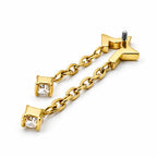 Titanium Star Chain Dangle Stud Earrings