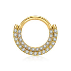 Titanium Front Crystal Daith &amp; Septum Piercing Hoop 16G 8MM