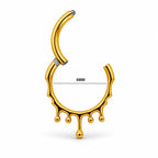 Ornamental Drip Titanium Clicker Ring – Gold Finish (8mm)