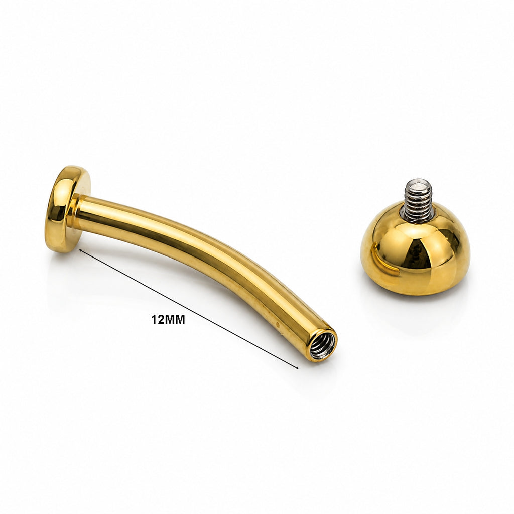Titanium Floating Belly Piercing – Golden Bezel