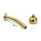 Titanium Floating Belly Piercing – Golden Bezel
