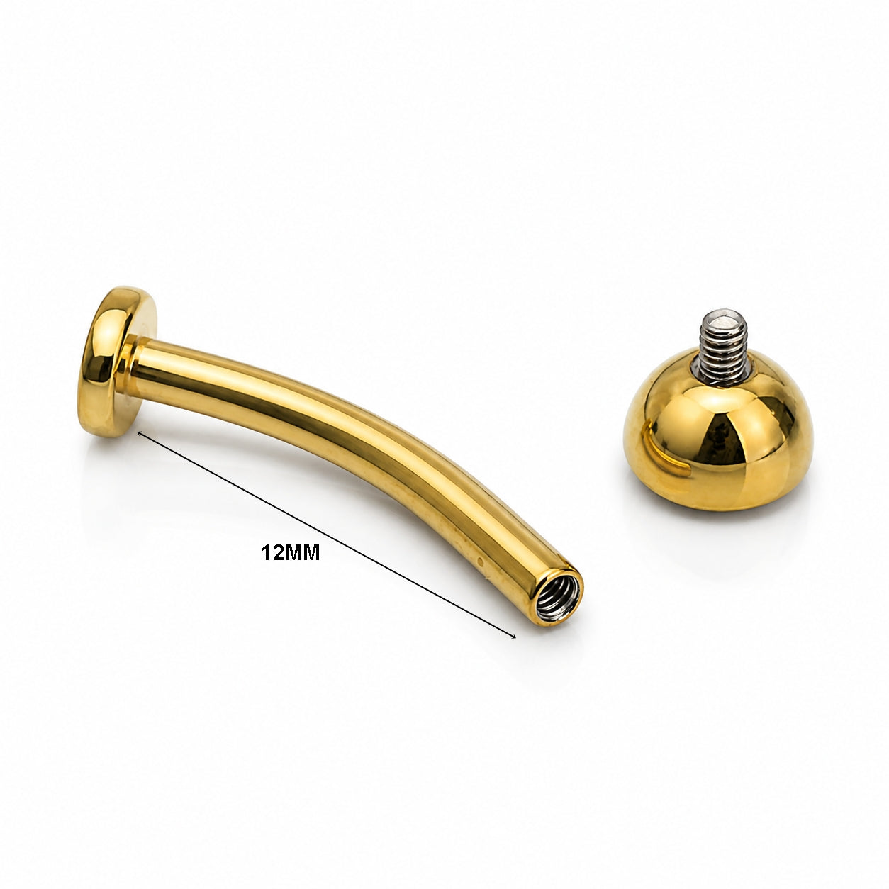 Titanium Floating Belly Piercing – Golden Bezel