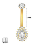 Premium Titanium Pear-Shaped Belly Ring | 14G (1.6MM) | 10MM Bar