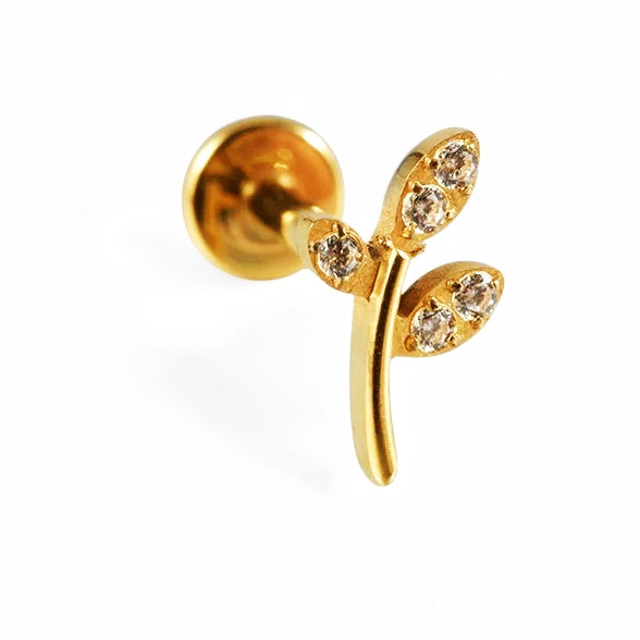 Titanium Internally Threaded Leaf Shape Jewelry