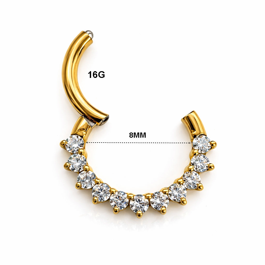 Premium CZ Pavé Hinged Clicker Ring