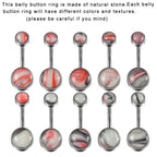 Titanium 14G (1.6MM) Internally Threaded Opal Stone Belly Button Piercing 10MM