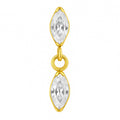 Titanium 16G (1.2mm) Internally Threaded Marquise Dangling Piercing Stud