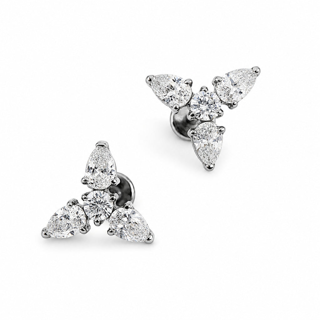 Titanium Trinity Crystal Stud