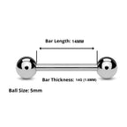 Titanium Industrial Tongue Nipple Piercing Jewelry