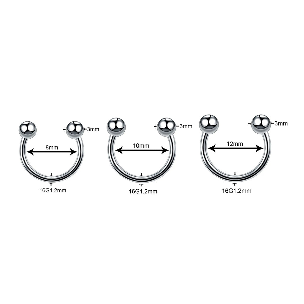 Titanium Horseshoe Daith &amp; Septum Piercing Jewelry 16G