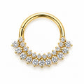 18K Solid Gold Moissanite Crown Hinged Ring – 9MM