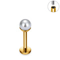 Titanium Internally Threaded Pearl Stud