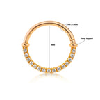 18K Rose Gold Diamond Hinged Clicker – For Daith &amp; Septum Piercings
