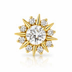 18K Gold Celestial Starburst Natural Diamond Dermal Top