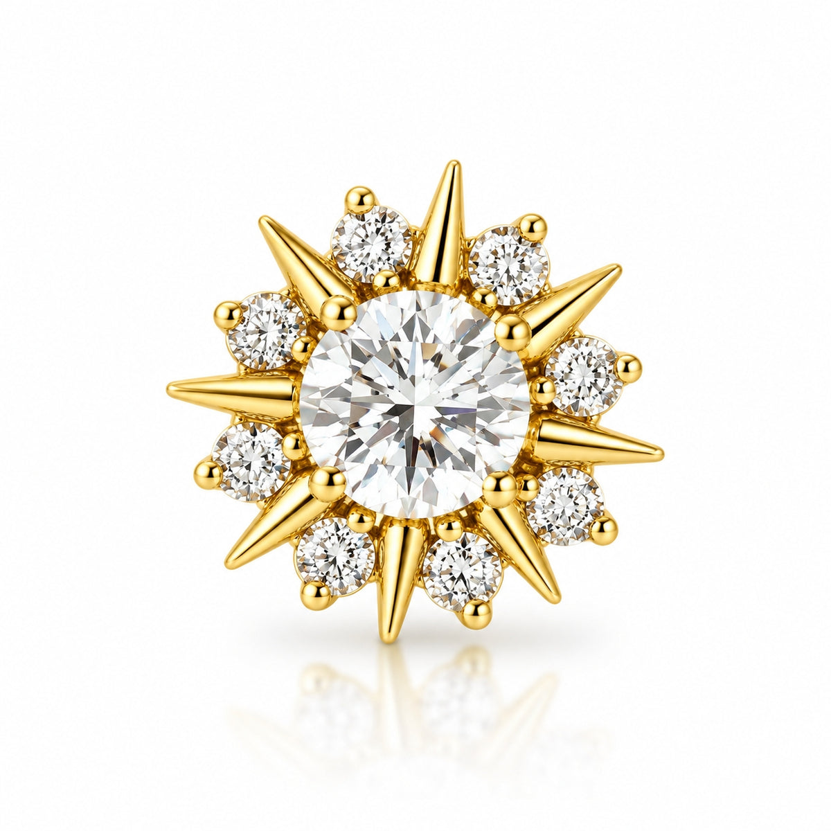 18K Gold Celestial Starburst Natural Diamond Dermal Top