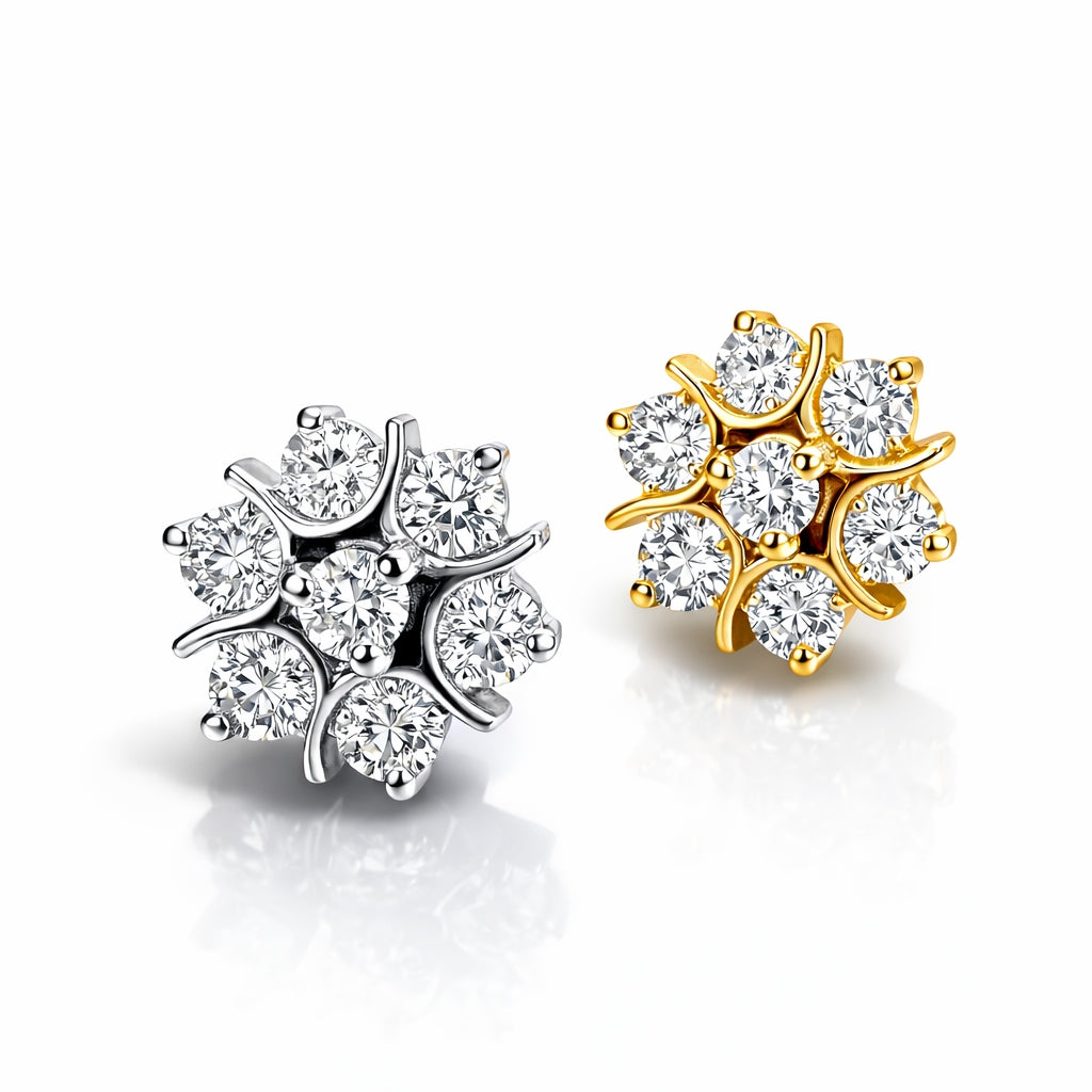 18K Gold Diamond Dermal Piercing Only Top (Fits 14G Anchor)