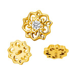 ASTM F136 Titanium 16G (1.2MM) Internally Threaded Royal Flower Piercing Stud
