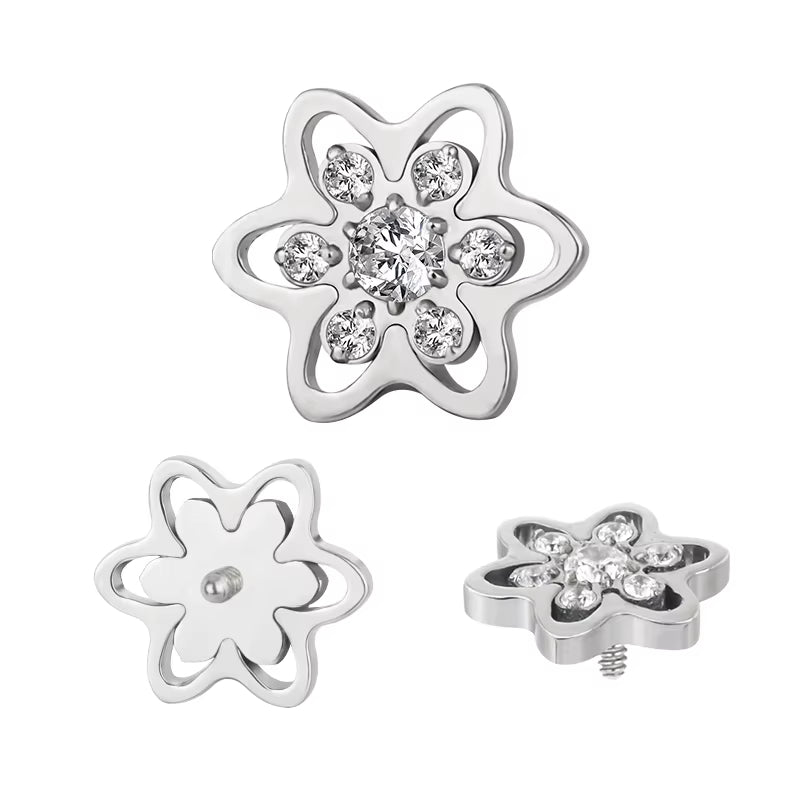 Titanium 16G (1.2mm) Internally Threaded Flower Stud