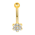 Titanium 16G (1.2MM) Internally Threaded Flower Rook Eyebrow Piercing