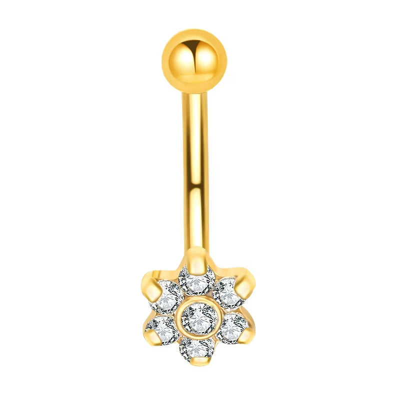 Titanium 16G (1.2MM) Internally Threaded Flower Rook Eyebrow Piercing