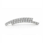 18K Gold Double-Row Moissanite Curved Bar Piercing Stud