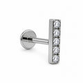 Crystal Bar Titanium Flat Back Stud
