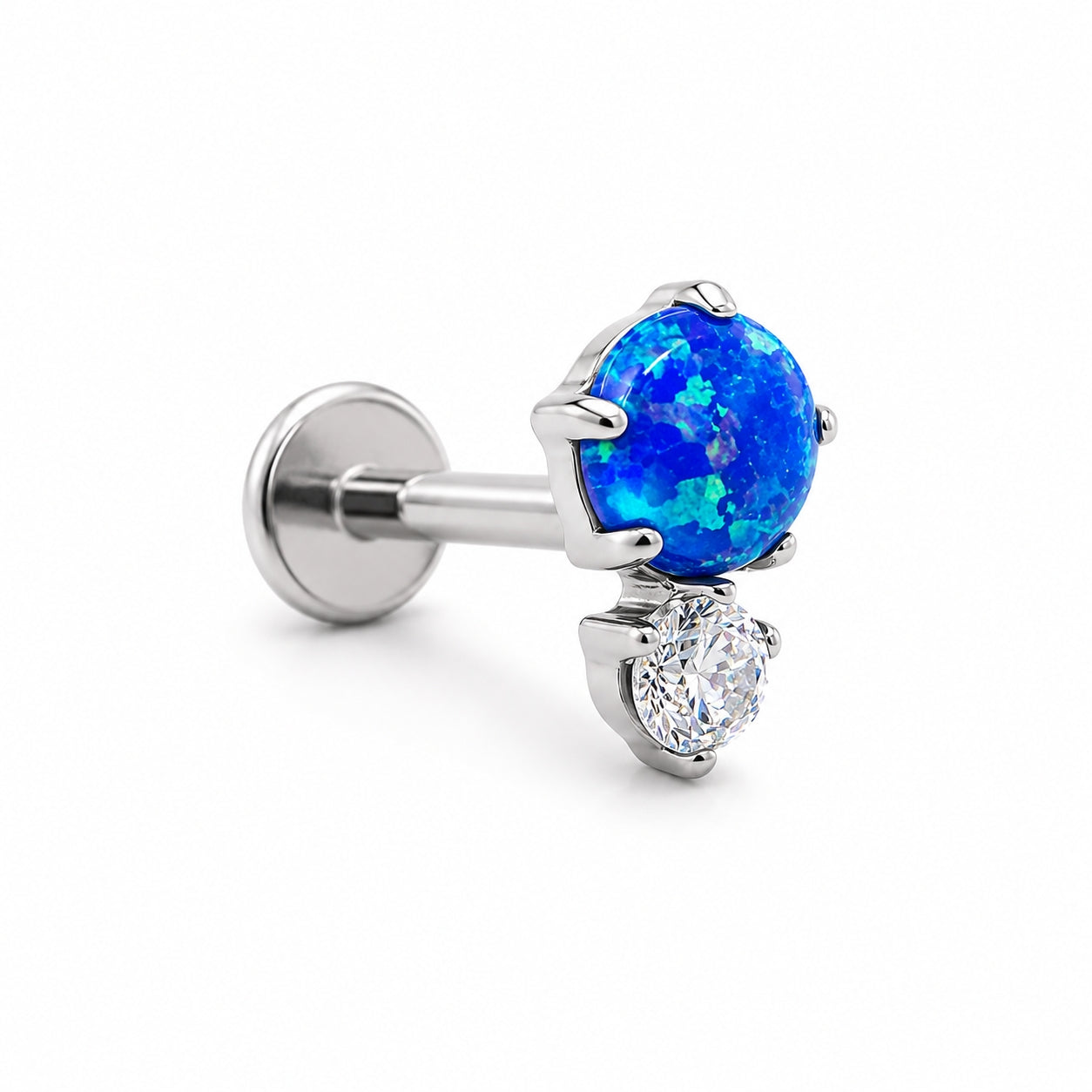 Titanium Blue Opal Crystal Stud