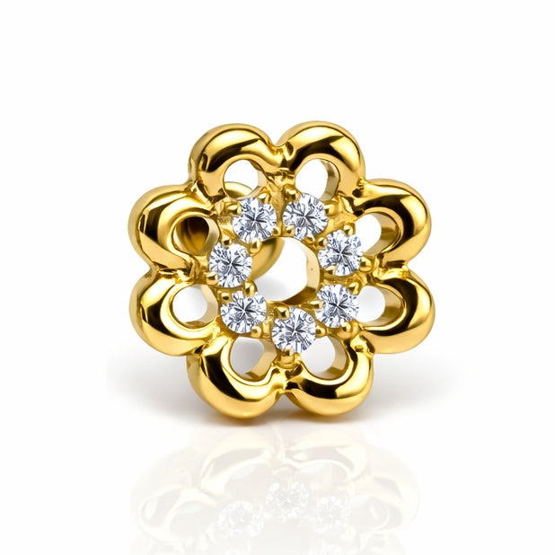 Titanium Floral Cluster Flat Back Stud