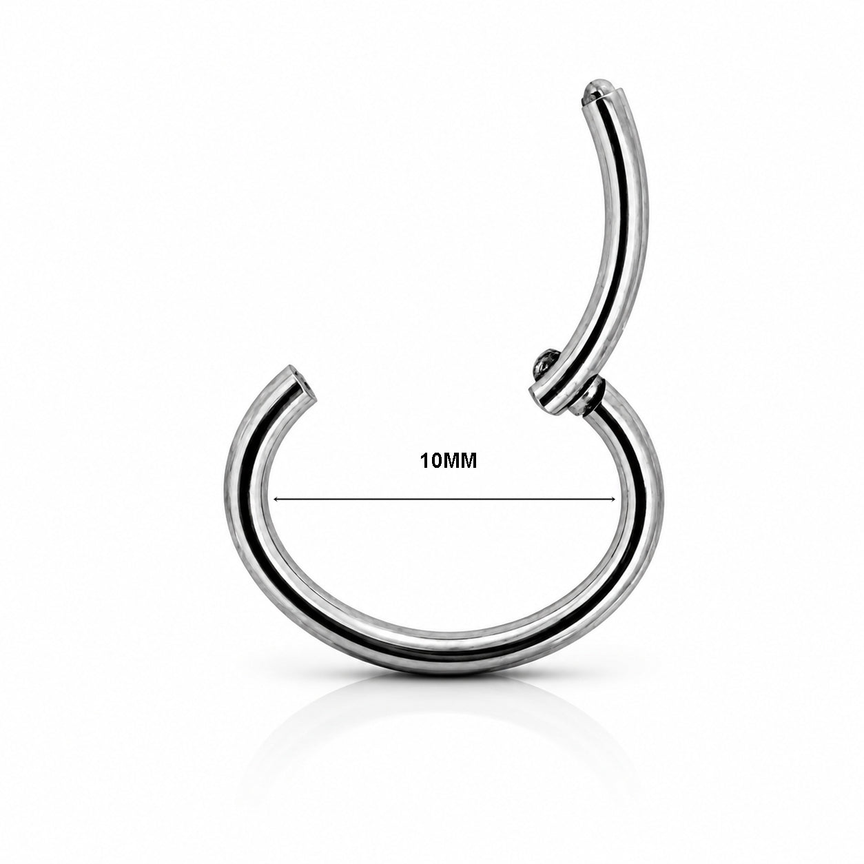 Titanium Hinged Oval Hoop – 10MM
