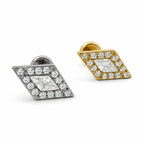 Titanium Diamond-Shaped Crystal Stud