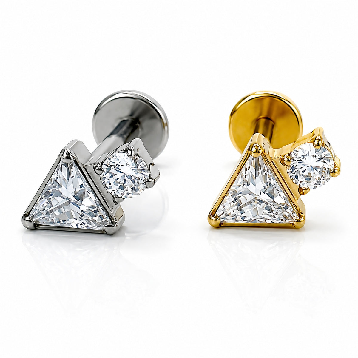 Geometric Triangle Titanium Stud