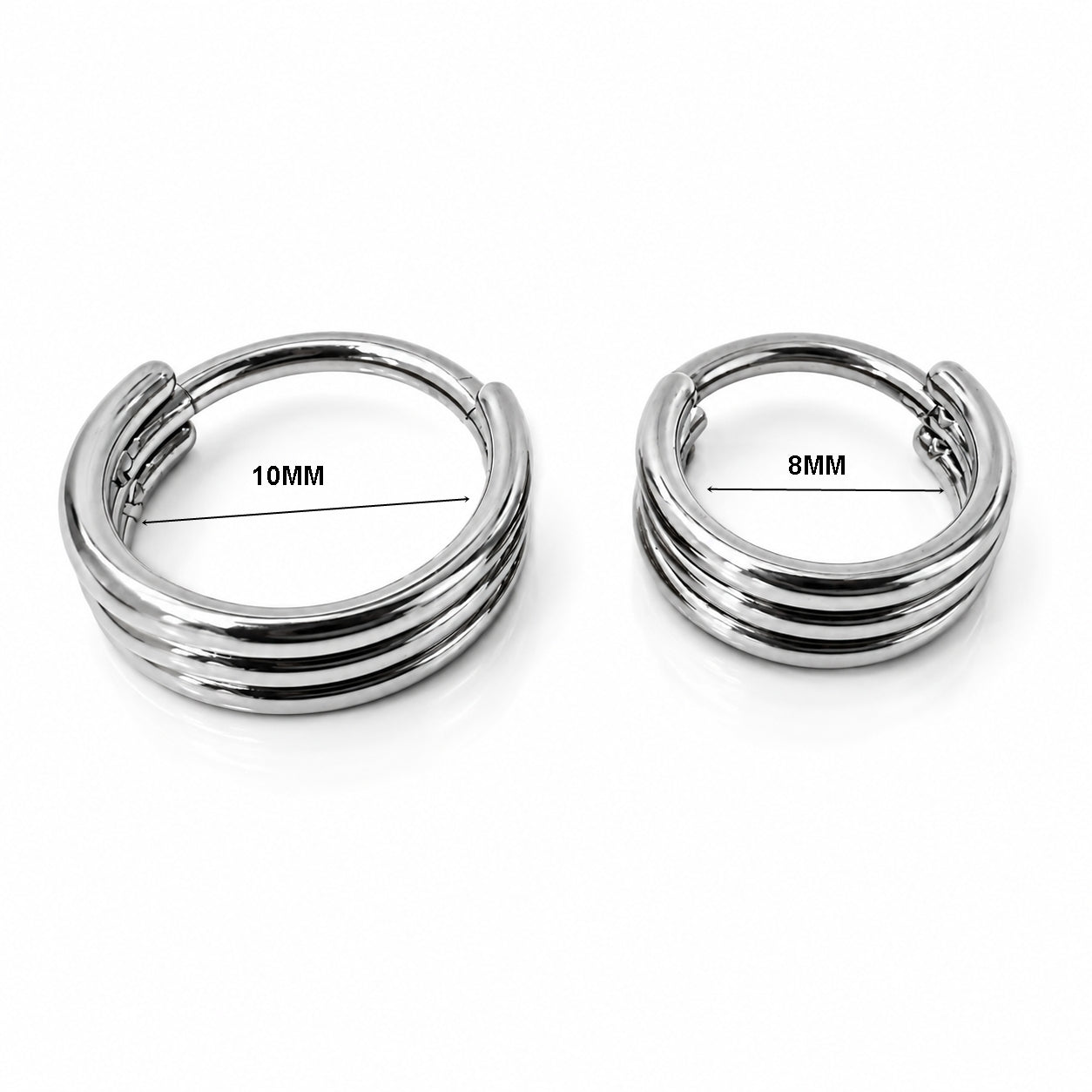 Titanium Triple Band Clicker Hoop