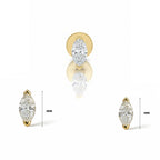 18K Gold Marquise Diamond Stud (3mm &amp; 4mm)