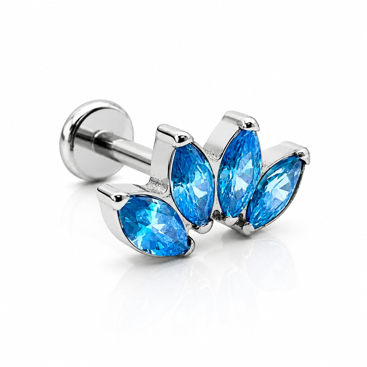Titanium Blue Marquise Fan Stud
