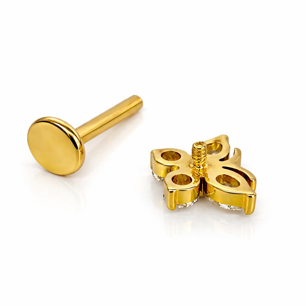 Titanium Butterfly Flat Back Stud