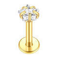 Titanium Internally Threaded Star Crystal Labret Stud