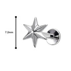 LAB_Star_03 ASTM F136 Titanium 16G (1.2MM) Internally Threaded Star Piercing Stud