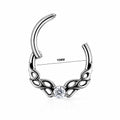 Titanium Hinged CZ Hoop – Artistic Daith &amp; Septum Piercing Jewellery
