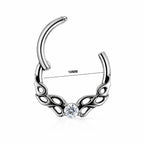 Titanium Hinged CZ Hoop – Artistic Daith &amp; Septum Piercing Jewellery