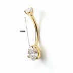 18K Gold Belly Curve with Double Round D Color Moissanite