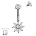 Daisy Blossom CZ Belly Piercing
