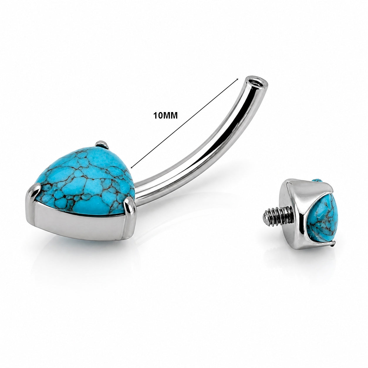 Titanium Belly Piercing with Turquoise Stone