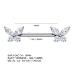 ASTM F136 Titanium Butterfly Nipple Piercing Jewelry 