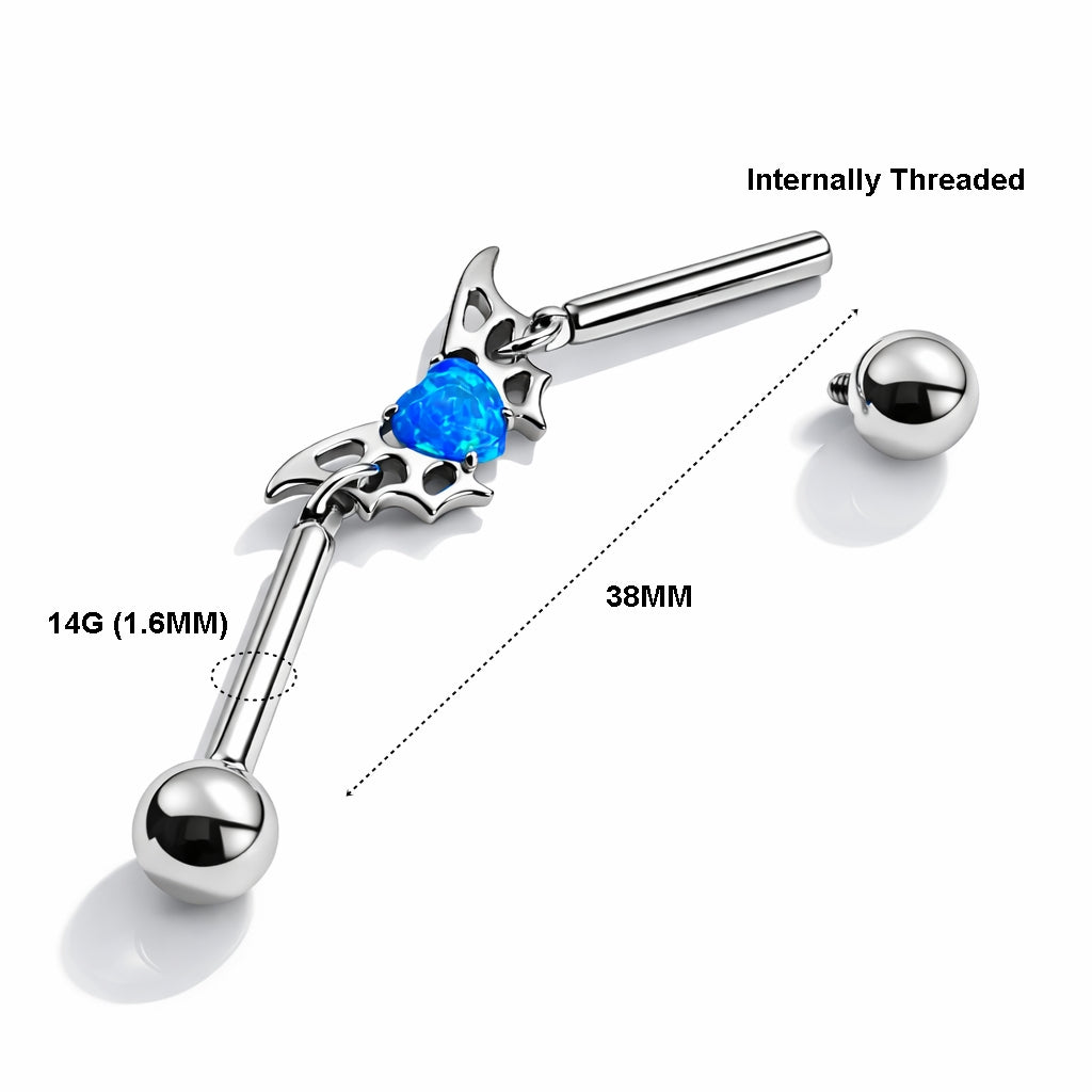 Industrial Heart Bat Barbell – Titanium